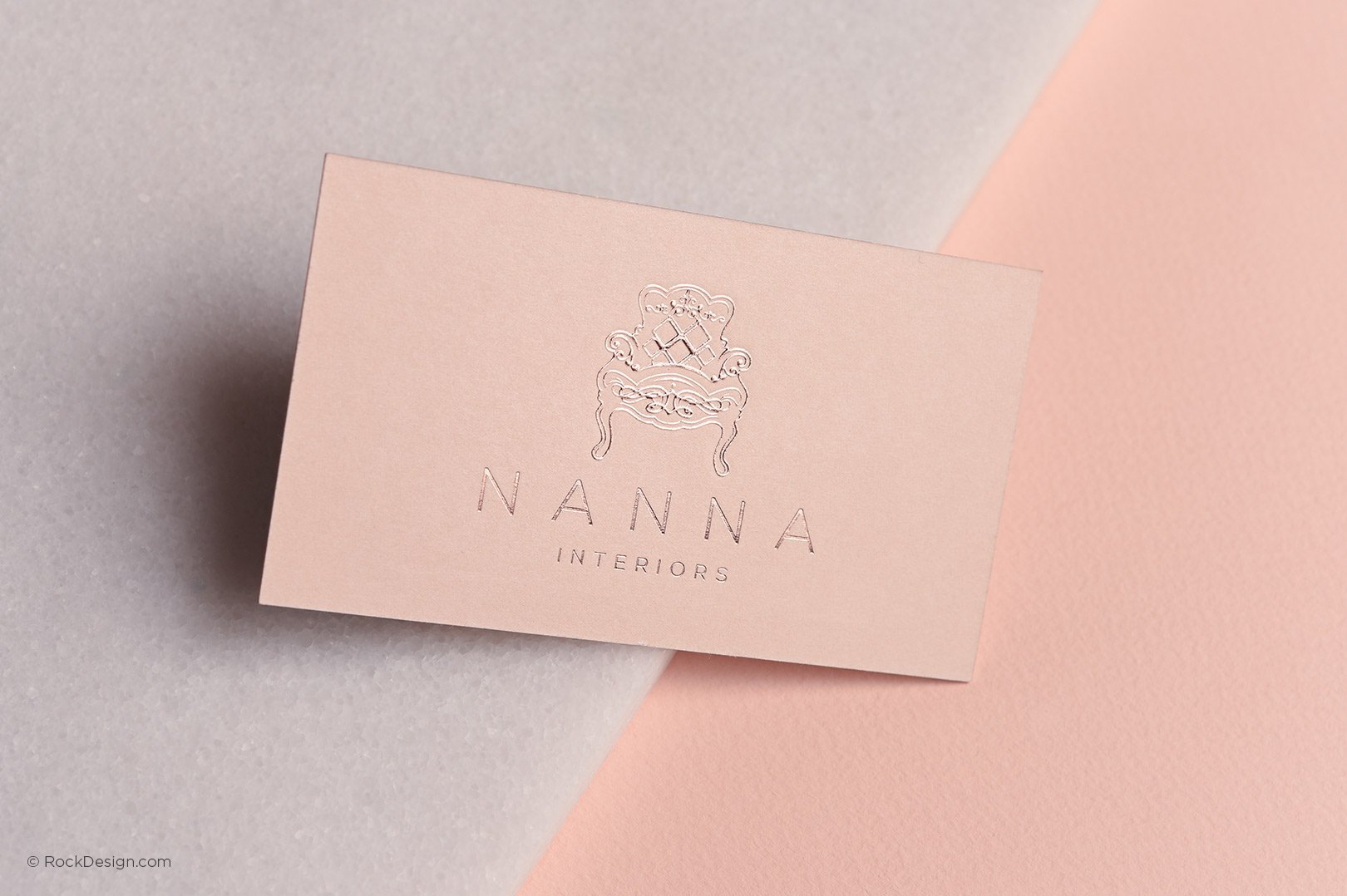 Business Card with Rose gold foil stamping and gold edge Luxury Business Card Design and Print