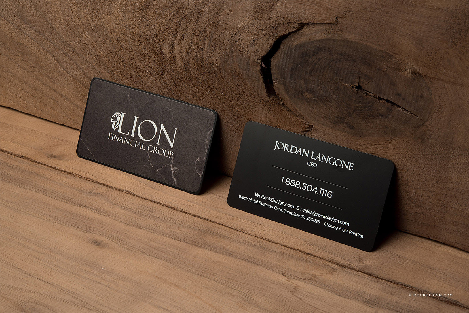Marble Black Metal Business Cards - Lion Financial