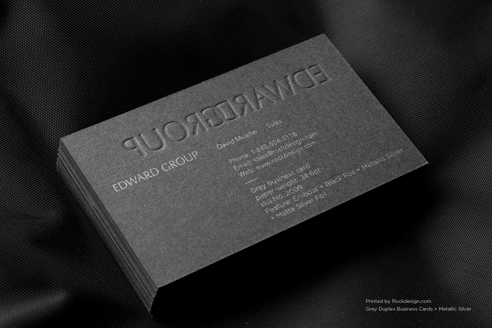 FREE ONLINE premium gray embossed foil business card template