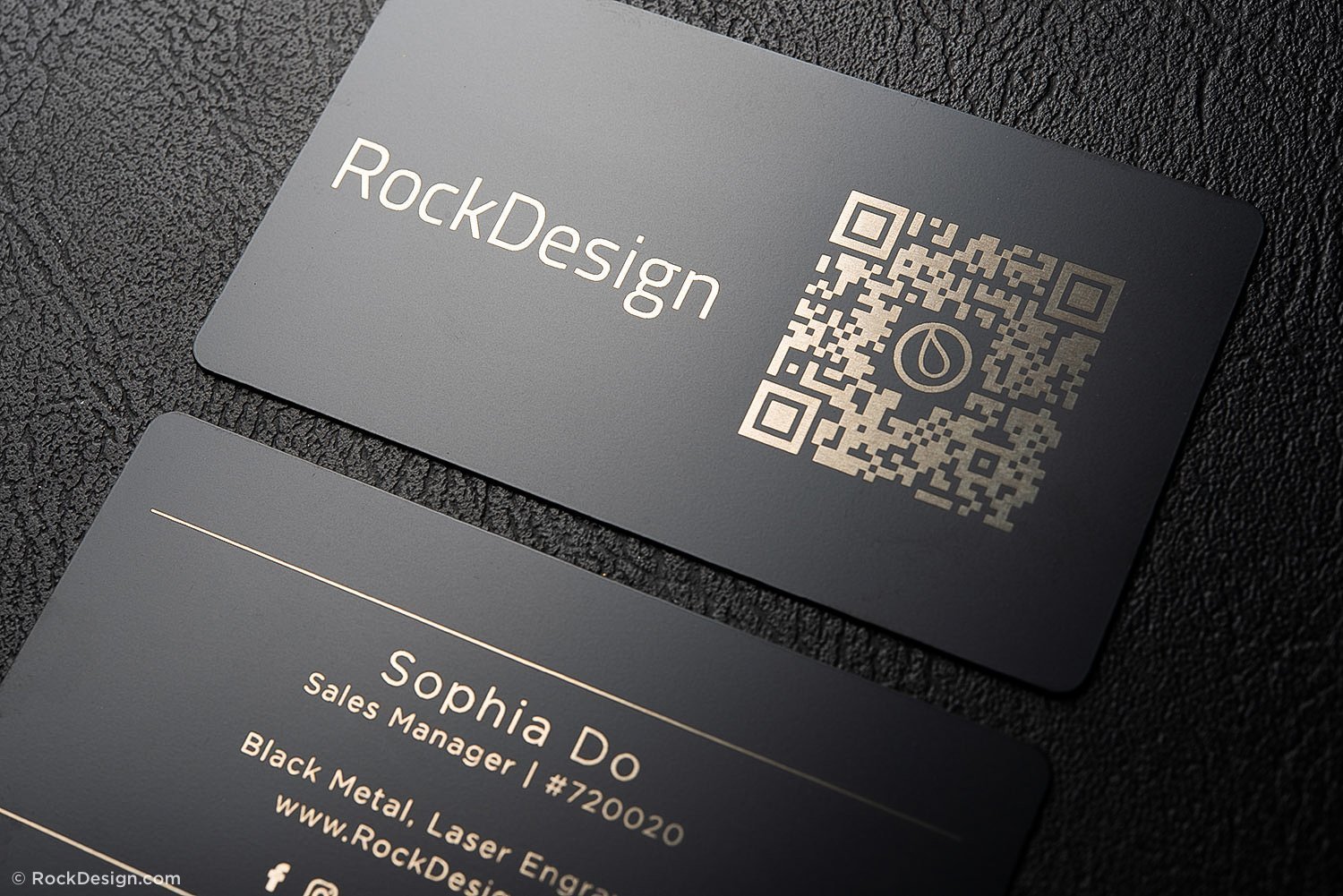 Simple black metal business cards - Sophia Do Pertaining To Qr Code Business Card Template