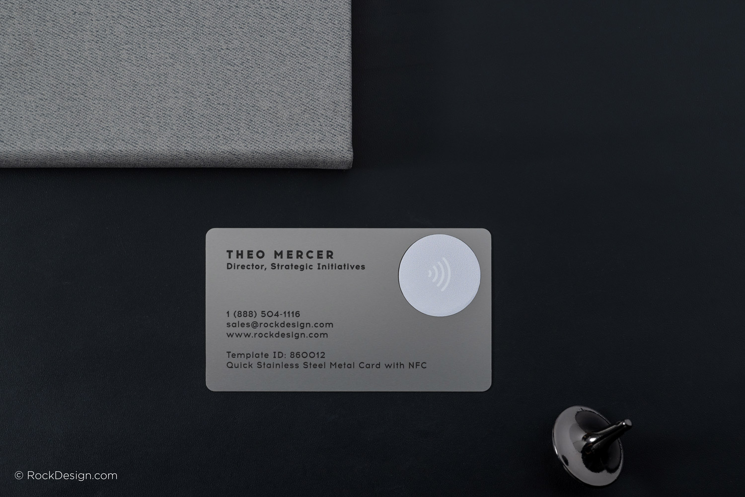 Pillared Stainless Steel NFC Black Metal Business Card Templates ...