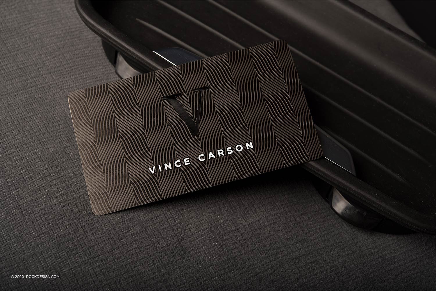 FREE ONLINE luxury etched patterned gunmetal business card