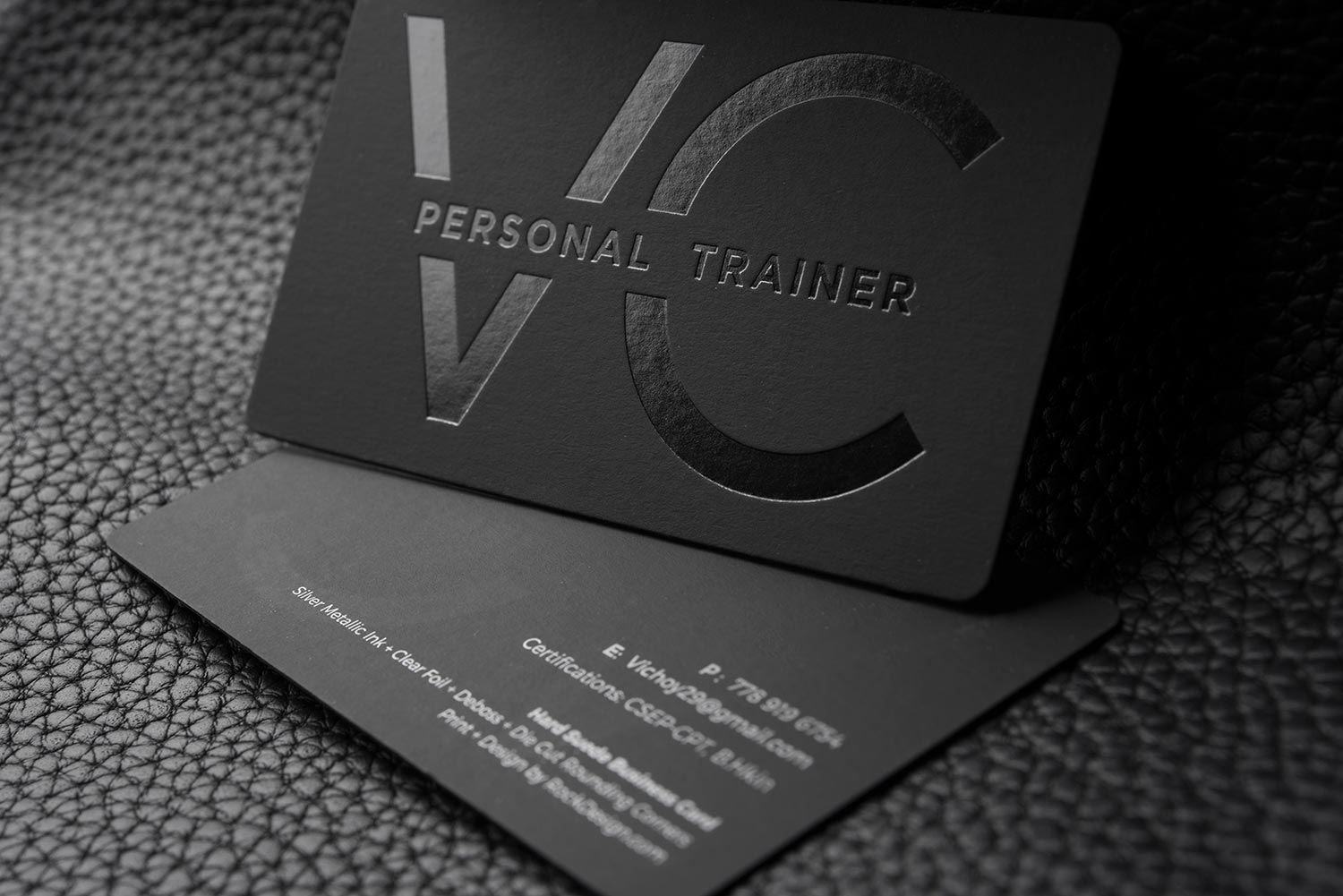FREE Impressive Hard Suede Personal Trainer Business Card