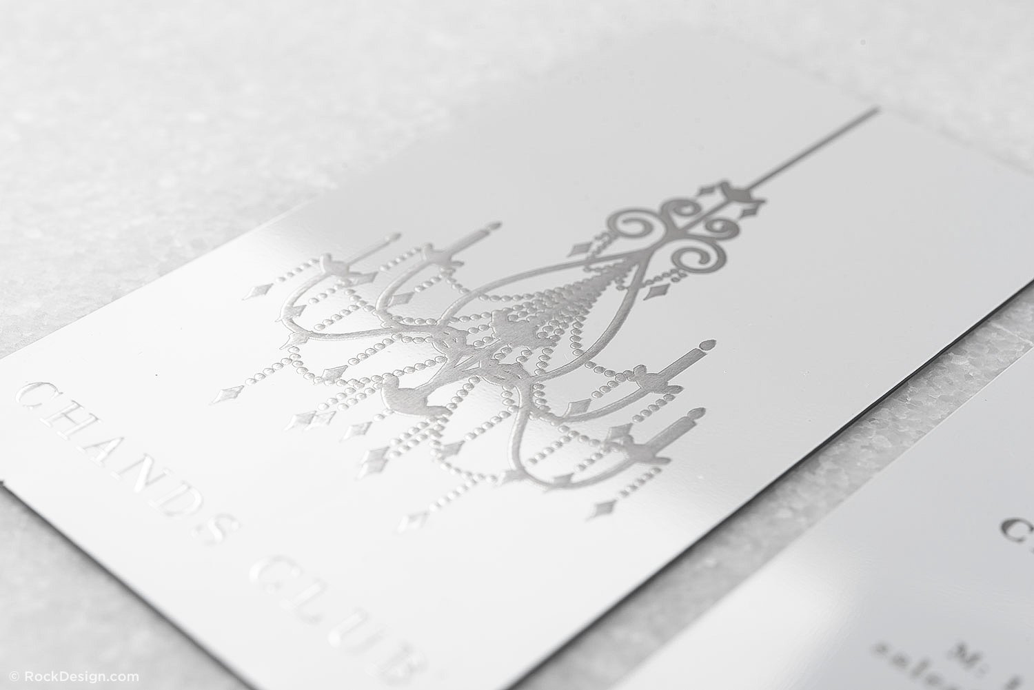 Laser Engraved White Metal Business Cards