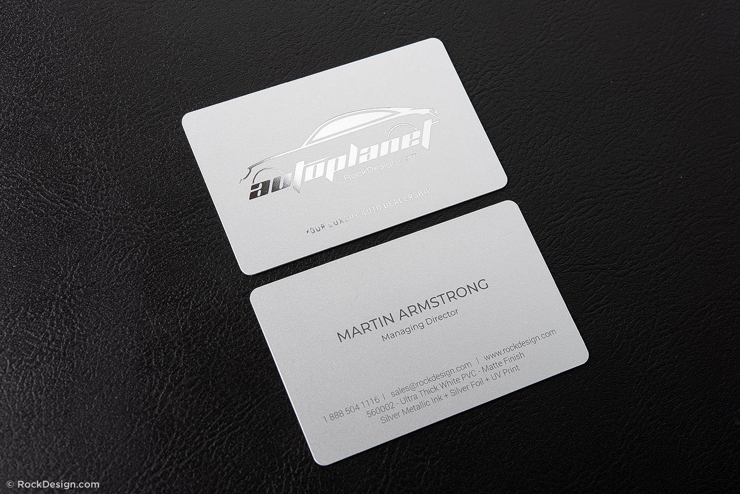 Awesome Silver Thick PVC Plastic Automotive Biz Card