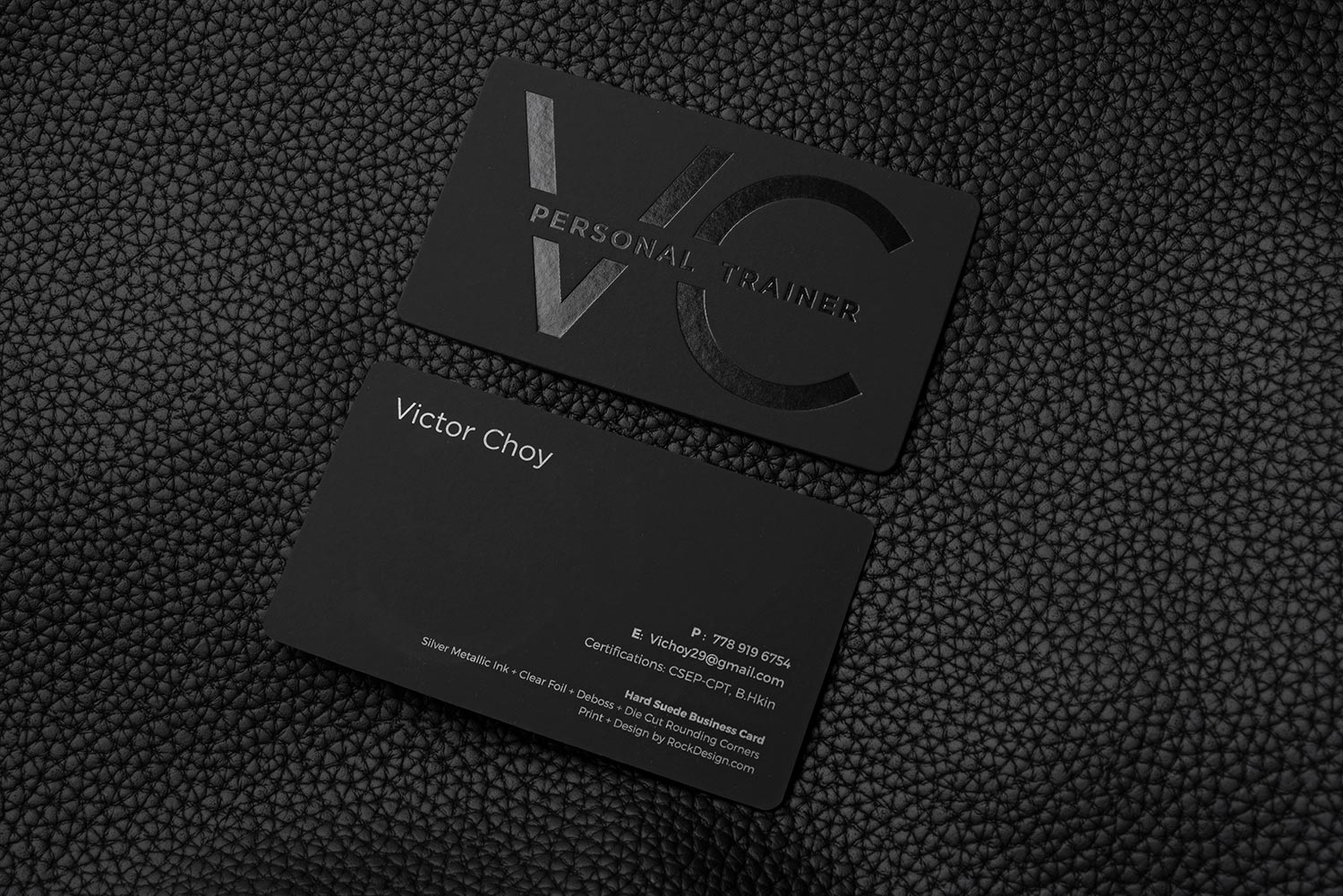 FREE Impressive Hard Suede Personal Trainer Business Card