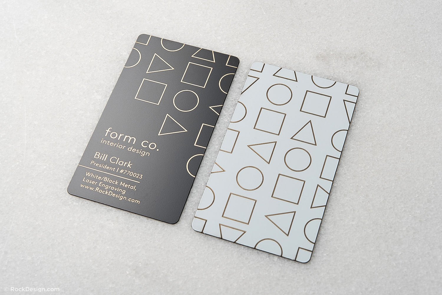 Simple and clean interior design quick metal business card ...