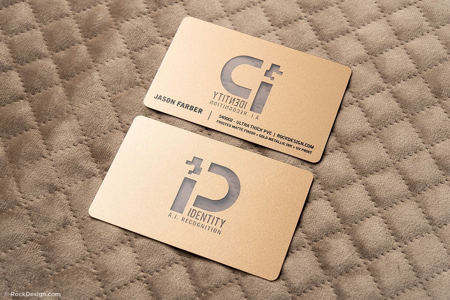 Modern Frosted PVC Plastic Biz Card Template With Gold