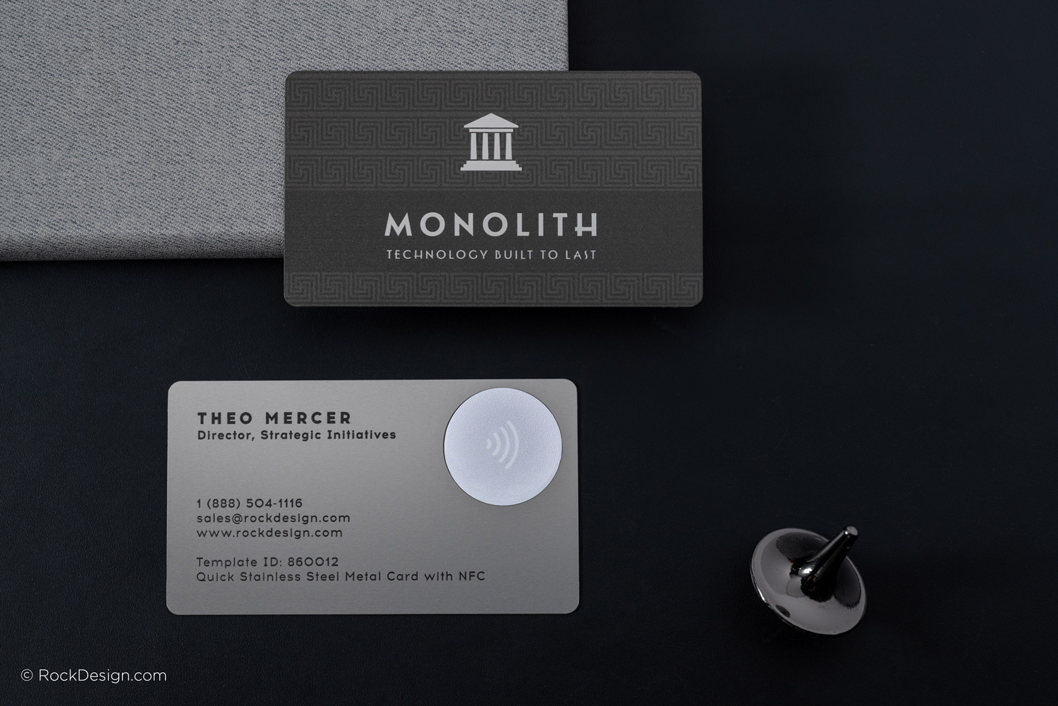 Pillared Stainless Steel NFC Black Metal Business Card Templates ...