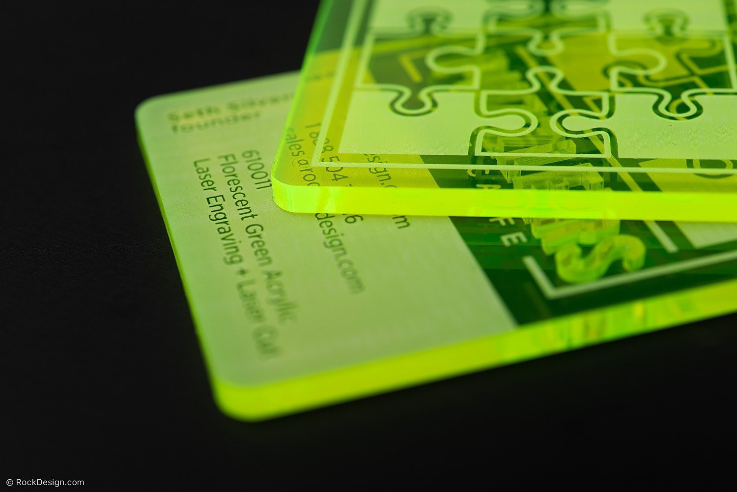 Captivating Translucent Fluorescent Green Acrylic Business Card