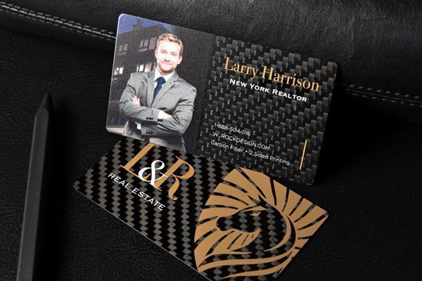 Unique realtor carbon fiber business card template - L&R