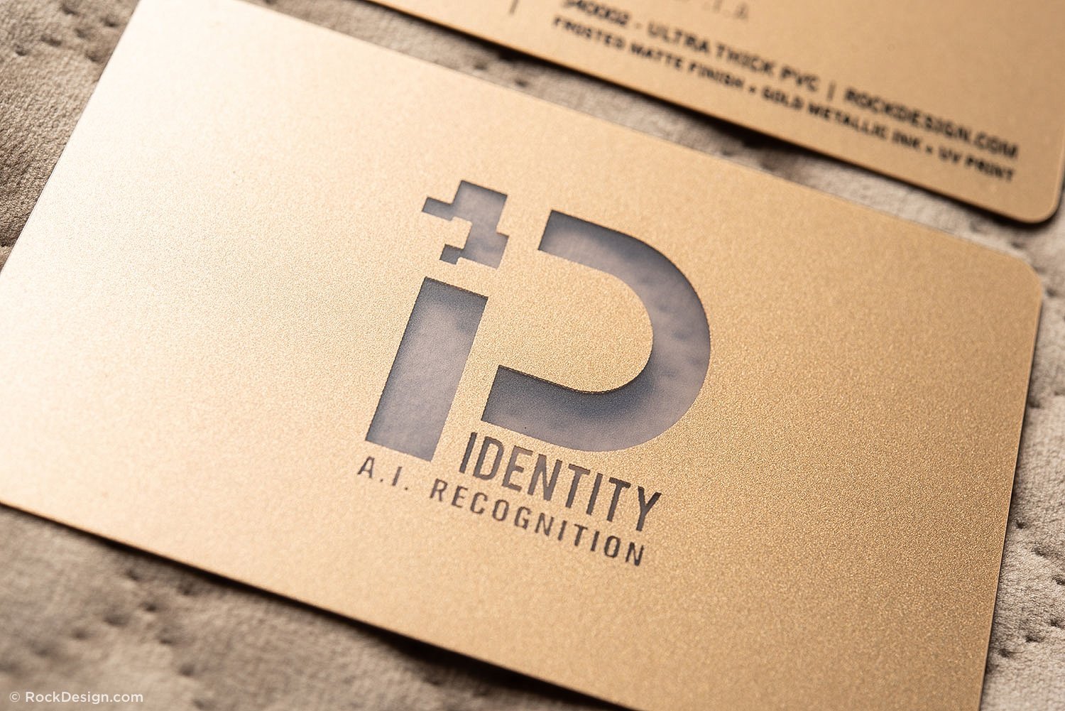 Modern Frosted PVC Plastic Biz Card Template With Gold