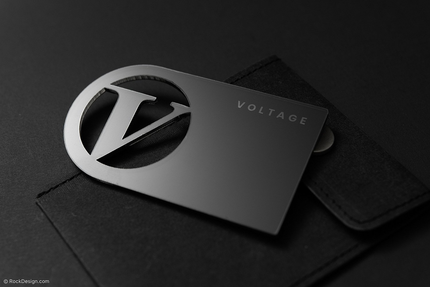 Bold Printed Acrylic Business Card Template Design - Voltage