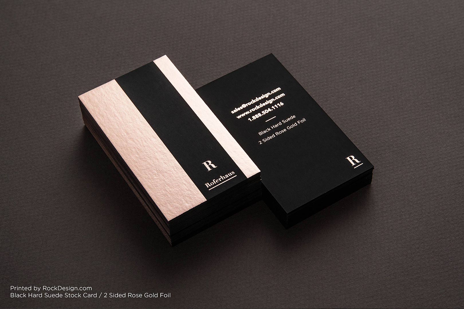 Luxury Black Suede Business Card - Roferhaus