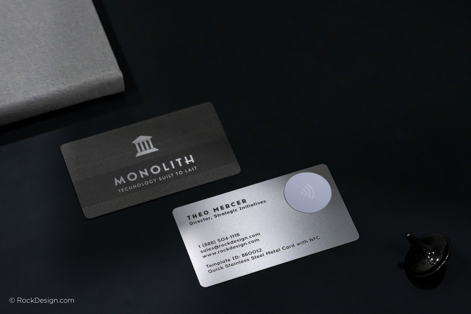 Pillared Stainless Steel NFC Black Metal Business Card Templates ...