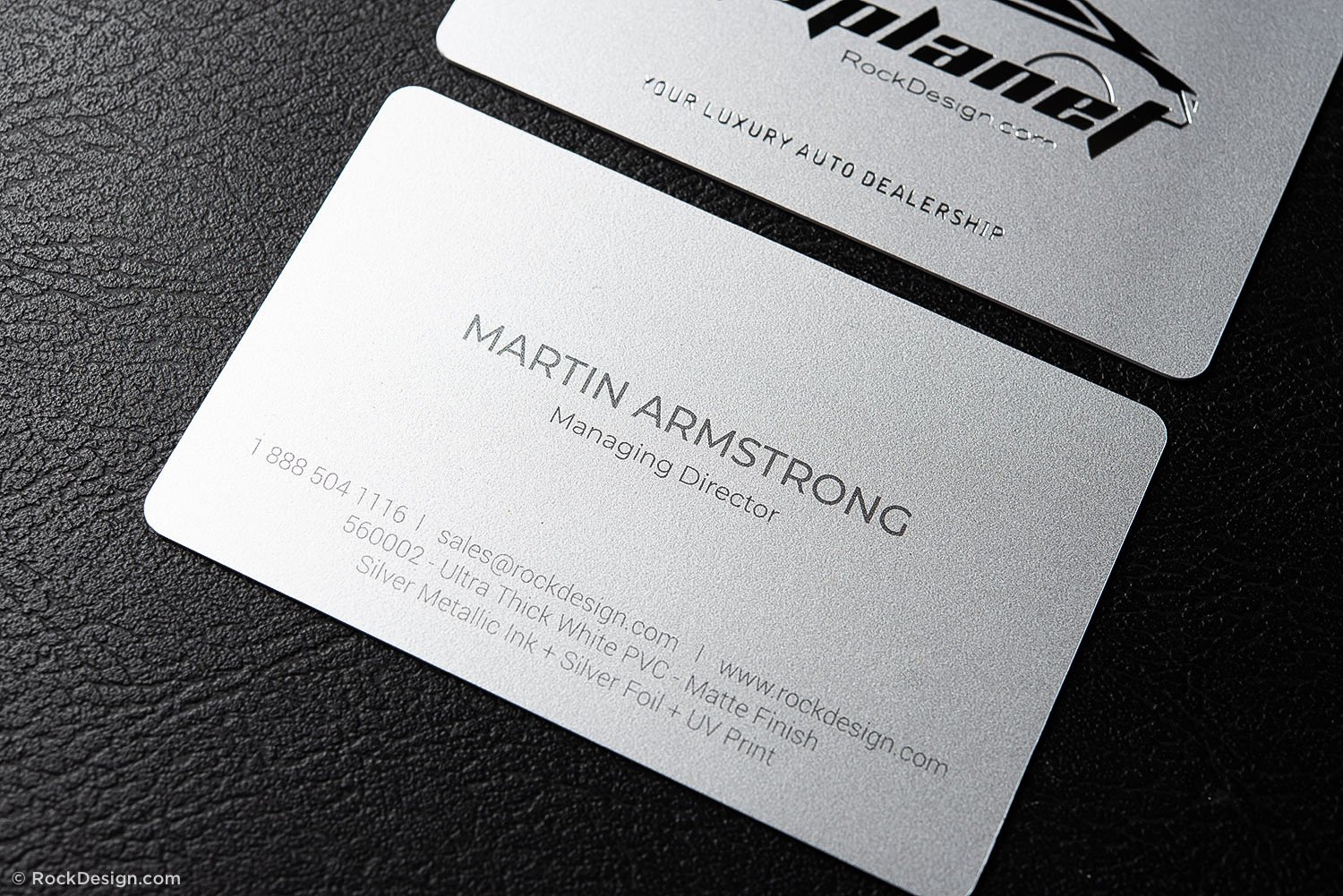 Awesome Silver Thick PVC Plastic Automotive Biz Card