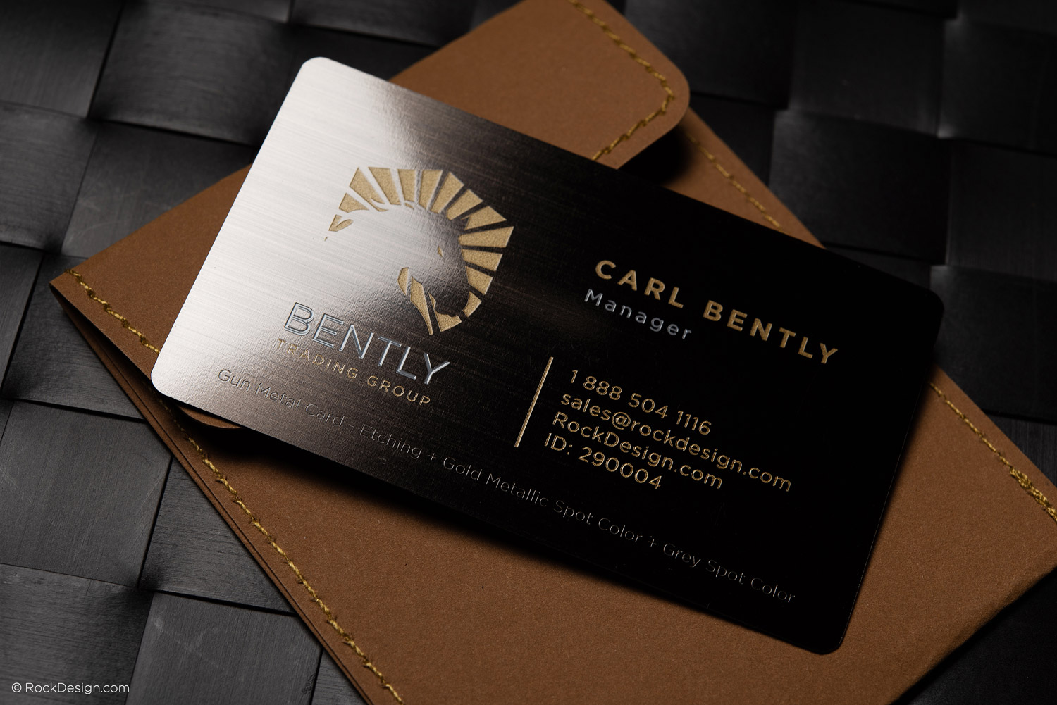 FREE ONLINE gunmetal business card template | RockDesign.com