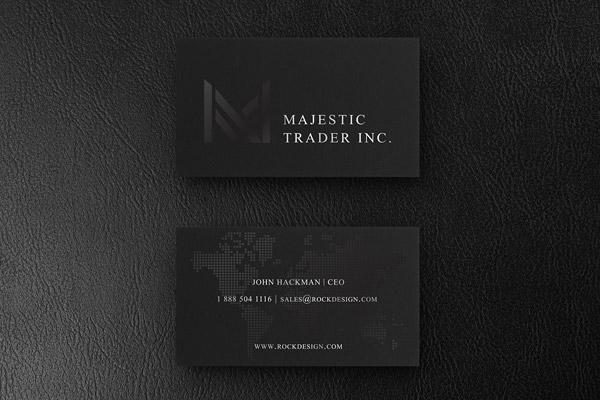 Investment luxurious modern business card template with foil stamping - Majestic Trader